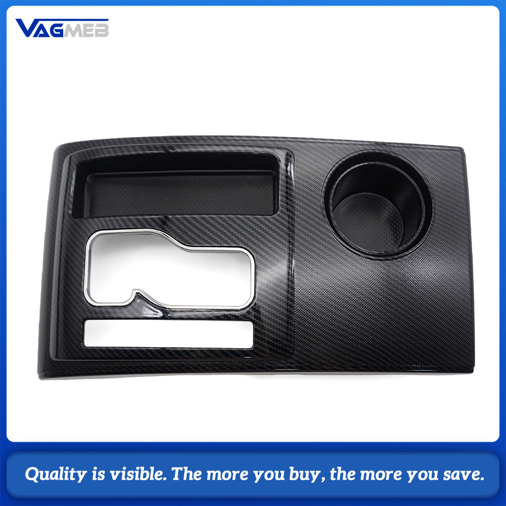 Center Console Shifter Bezel Gear Shift Panel Cover Cup Holder Trim Carbon Fiber For Toyota Tacoma 2005-2015