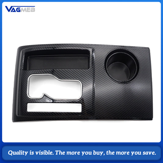 Center Console Shifter Bezel Gear Shift Panel Cover Cup Holder Trim Carbon Fiber For Toyota Tacoma 2005-2015