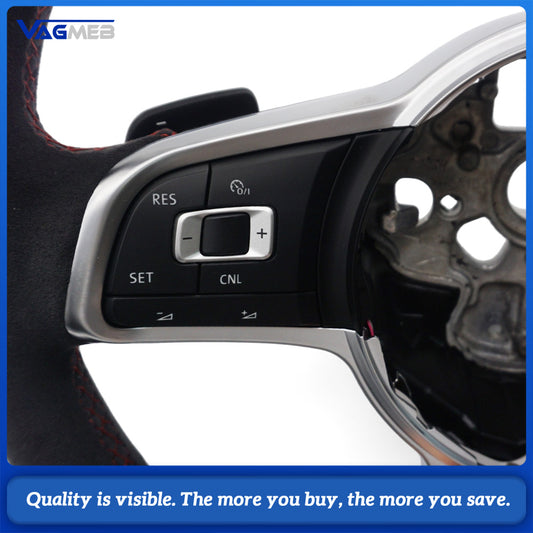 Full suede with red stitching & red center marker Steering Wheel For VW Golf 7 MK7 Polo gti 7 jetta passat R-Line Golf 6 CC