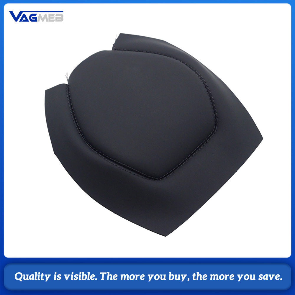 Car Steering Wheel Airbag Cover Genuine Leather Black Stitching Replacement Trim For Audi A6 C8