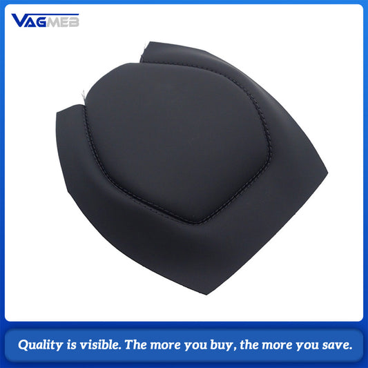 Car Steering Wheel Airbag Cover Genuine Leather Black Stitching Replacement Trim For Audi A6 C8