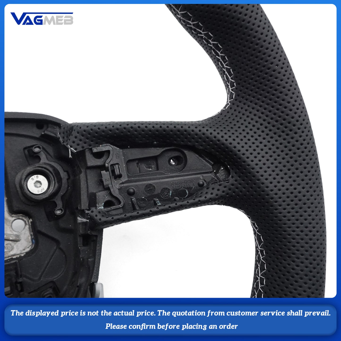 For Audi RS Logo Q3 Q5 Q7 Q8 Q3L Q5L RSQ3 RSQ5 RSQ7 custom alcantara half perforated leather steeringwheel with heating function