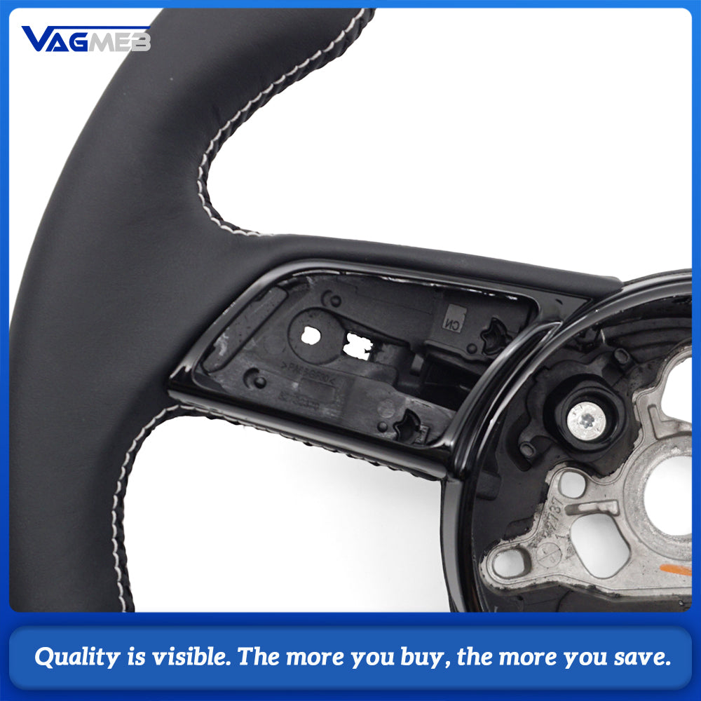 For Audi RS3 RS4 RS5 A3 8V A4 B9 A5 S3 S4 S5 Fully Perforated Leather Steering Wheel