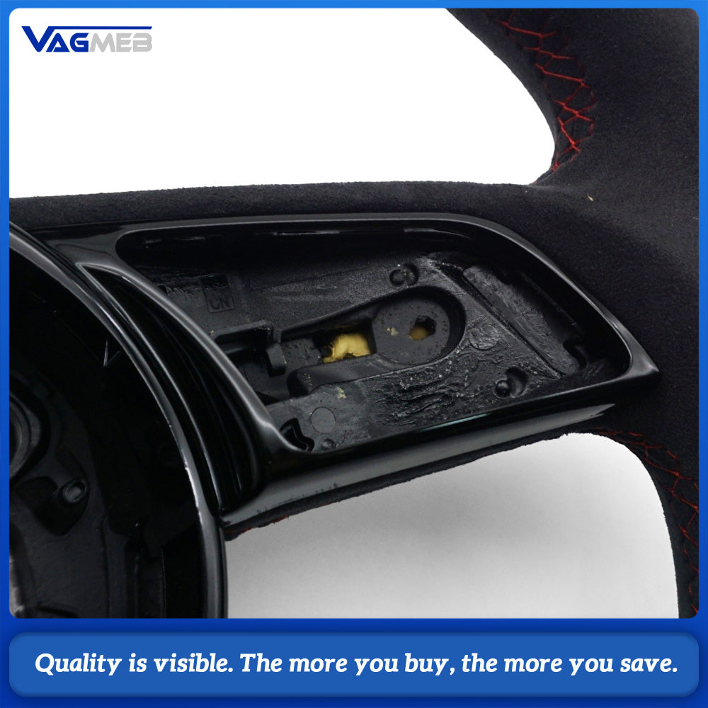 For Audi A4 B9 Full Suede Leather Flat Bottomed Sports Steering Wheel