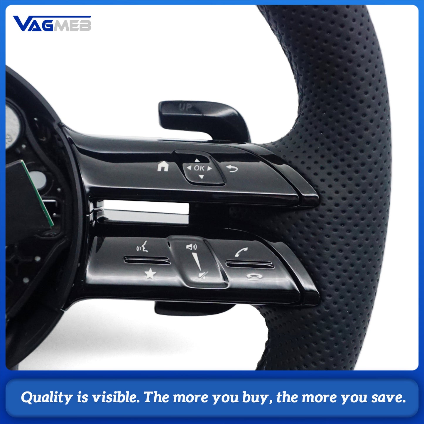 Perforated Leather Steering Wheel For Mercedes Benz a CLASS W177 Saloon V177 B W247 C CLASS W205 AMG GT