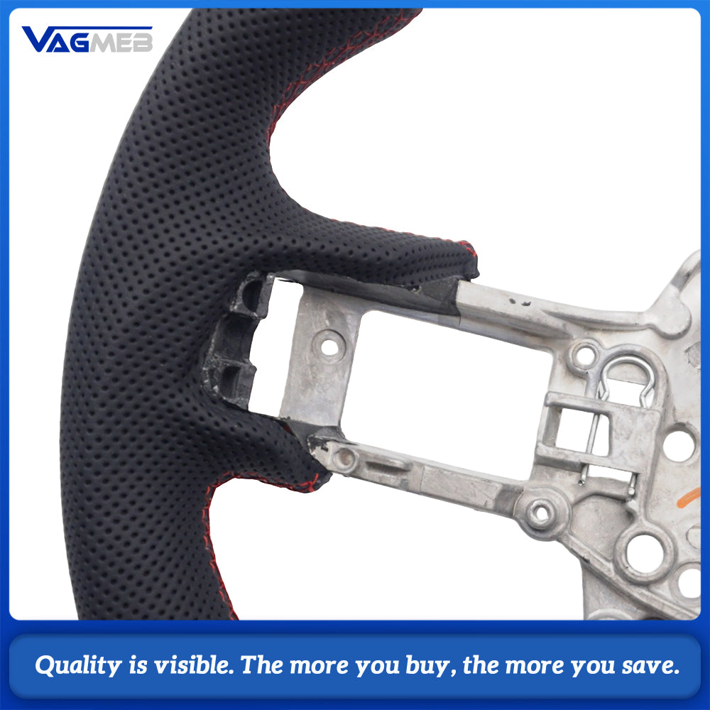For Ford Mustang 2015 2016 2017 2018 2019 2020 2021 2022 Hydro-Dip Carbon Fiber Steering Wheel Perforated Leather Racing Wheel