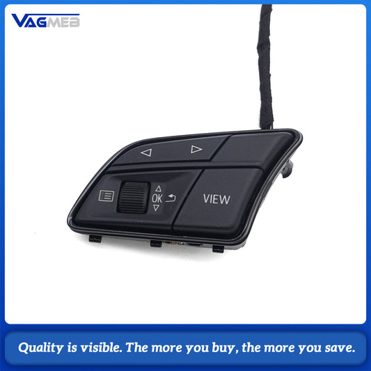 For Audi A4 B9 Glossy Black Multifunction Steering Wheel Buttons Heated Version Car Steering Control Switch Modification Parts