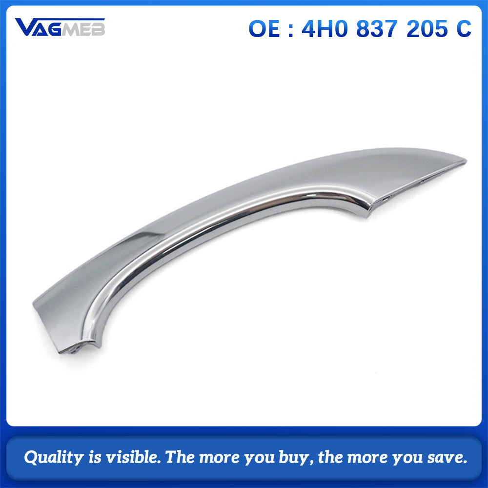 Rear Left Exterior Door Handle With Chrome Silver Trim OE 4H0837205C For Audi A6 C7 A7 A8 D4 2012-2018 Keyless Entry Door Grip