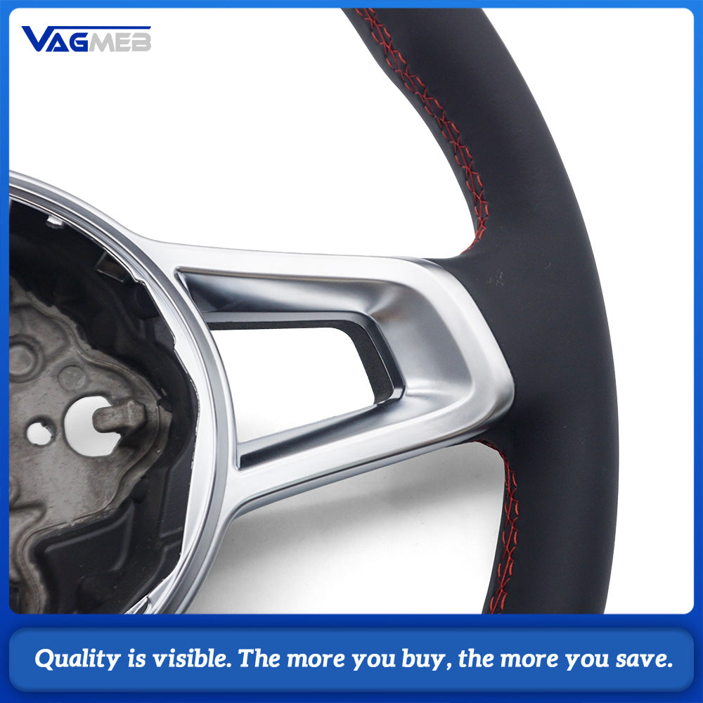 Leather Steering Wheel for VW MK4 5 6 7 GTI Steering Wheel for Golf 5 6 7 7.5 R R-Line CC Polo Passat Car Accessories