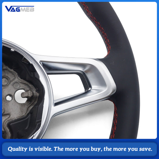Leather Steering Wheel for VW MK4 5 6 7 GTI Steering Wheel for Golf 5 6 7 7.5 R R-Line CC Polo Passat Car Accessories
