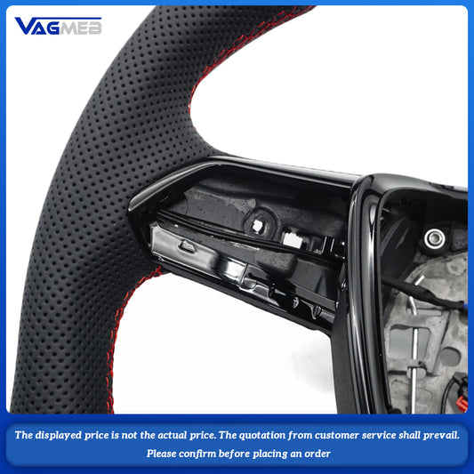 For Audi A6 RS6 C8 Pemi Perforated Leather Blat Bottomed Sports With heating function Steering Wheel