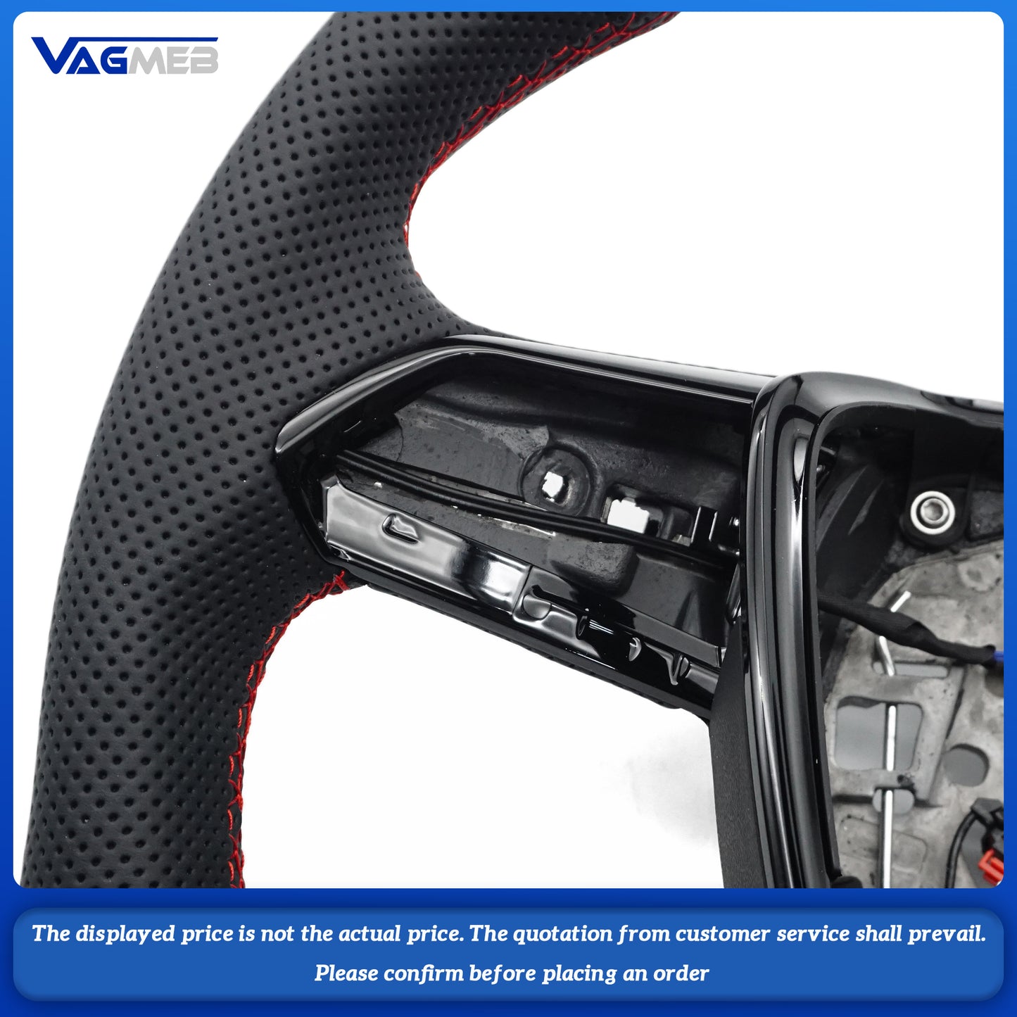 For Audi A6 RS6 C8 Pemi Perforated Leather Blat Bottomed Sports With heating function Steering Wheel
