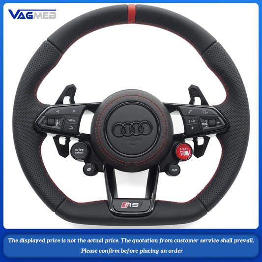 S RS Leather OEM Shape Custom Steering Wheel For Audi R8 Carbon Fiber Steering Wheel upgrade