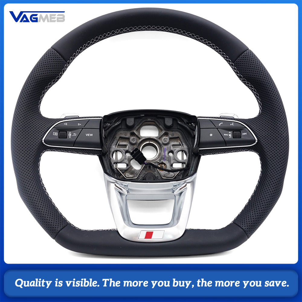 steering wheel suitable For Audi Q3 F3 perforated leather multifunction steering wheel, steering wheel accessories