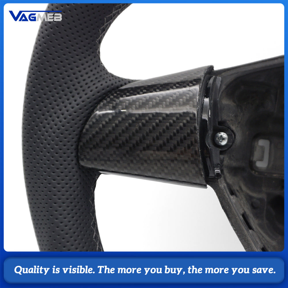 For Golf 6 GTI GTD R 2009-2013 Polo GTI Tiguan Passat R-Line Carbon fiber semi perforated steering wheel