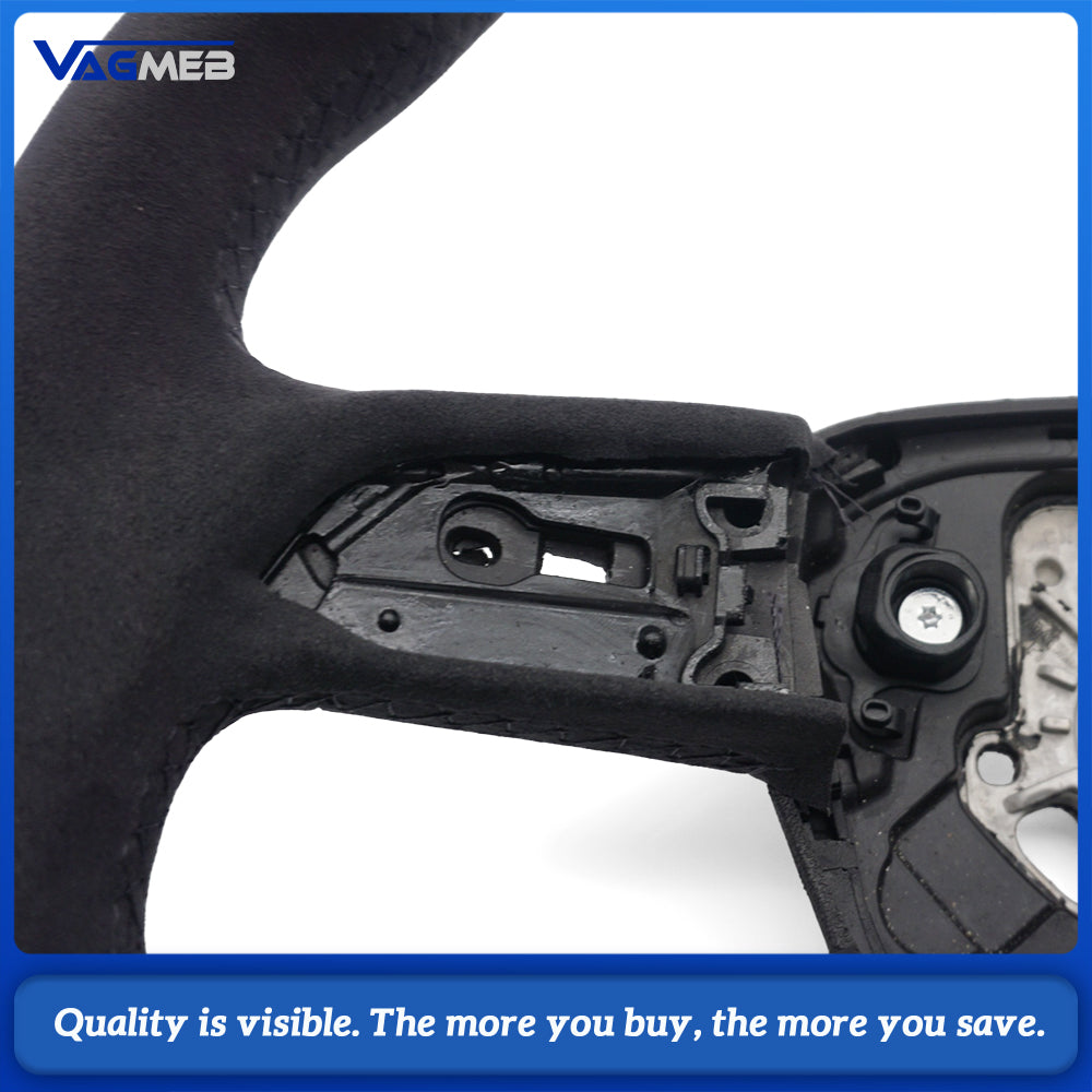 Suede Flat Bottomed Sport Steering Wheel Suitable for Audi Q5 FY S Logo Car Accessories Automobile Accessories Upgrade