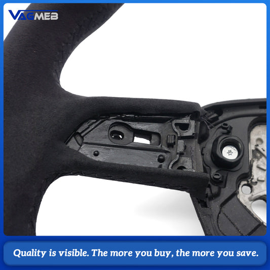 Suede Flat Bottomed Sport Steering Wheel Suitable for Audi Q5 FY S Logo Car Accessories Automobile Accessories Upgrade