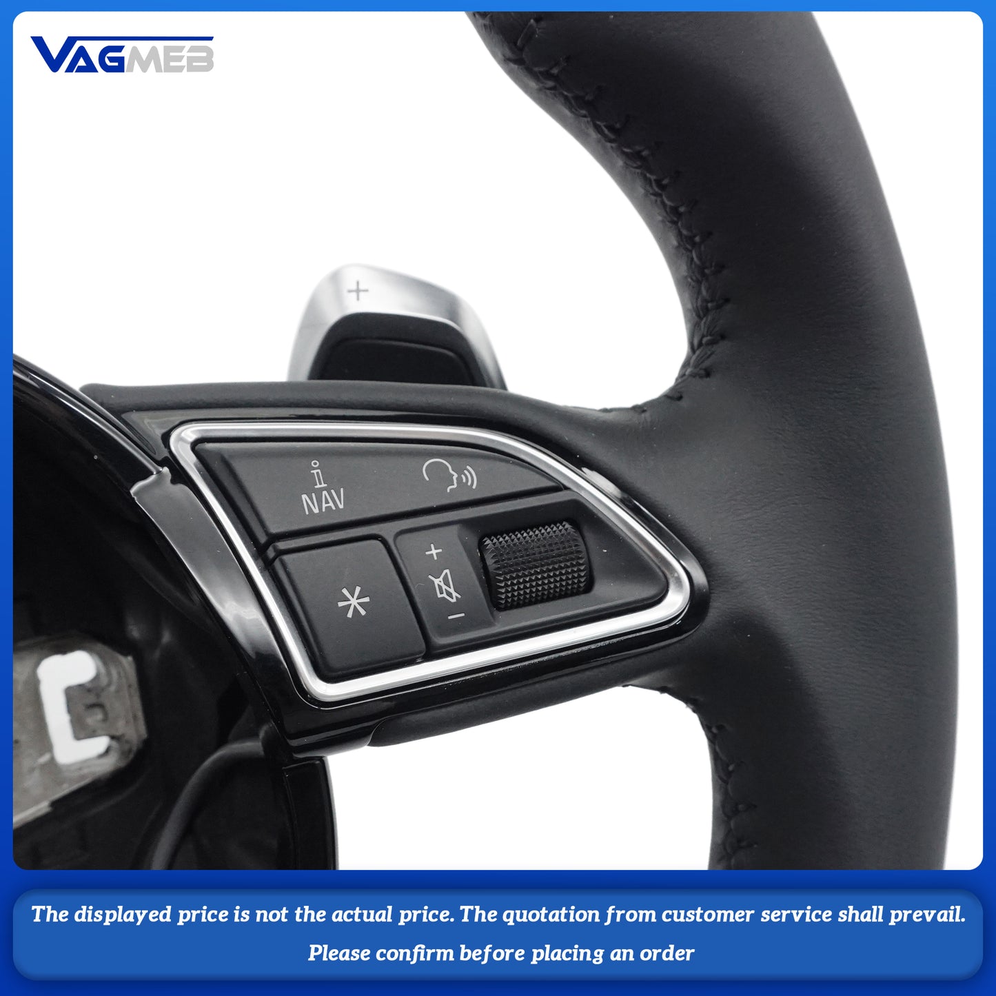 assembly leather D-shaped sports steering wheel for Audi A3 8V  steering wheel,With buttons and paddles