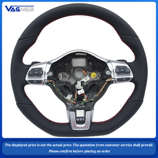 For VW Golf MK6 GTI Leather Multifunctional Steering Wheel With button Old R Logo Assembly
