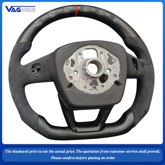 For Audi S RS Sline logo Q5 Q7 Q8 RSQ5 RSQ8 SQ5 SQ7 SQ8 Custom leather alcantara punch carbonfiber steeringwheel heat function