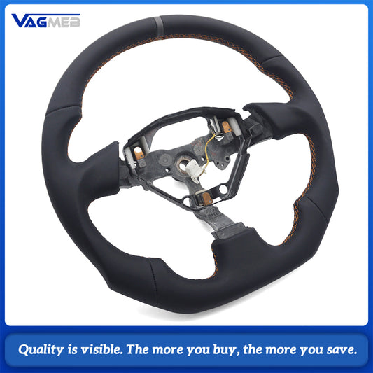 Car Steering Wheel Base for Toyota MR2, Full Leather Wrap Orange Stitching, Gray Alignment Mark, Steering Wheel Skeleton Replacement Part