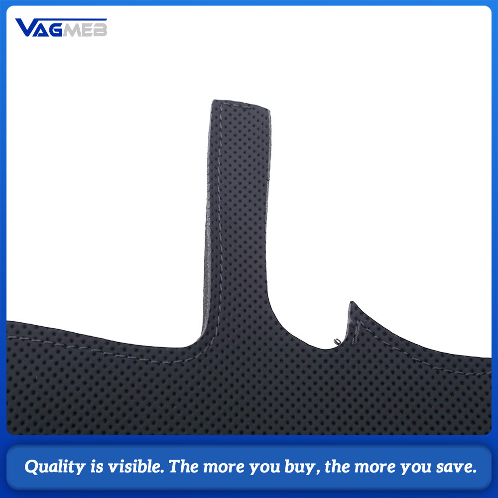 For Audi A6 C8 Steering Wheel Perforated Leather Wrap Replacement Skin With Black Stitching