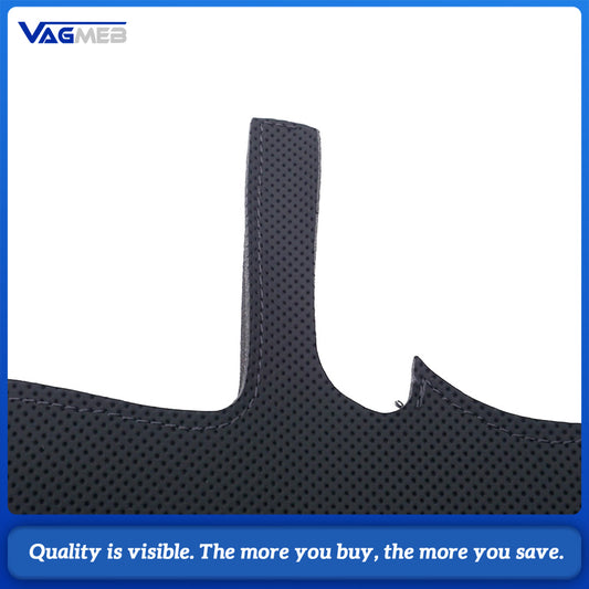 For Audi A6 C8 Steering Wheel Perforated Leather Wrap Replacement Skin With Black Stitching