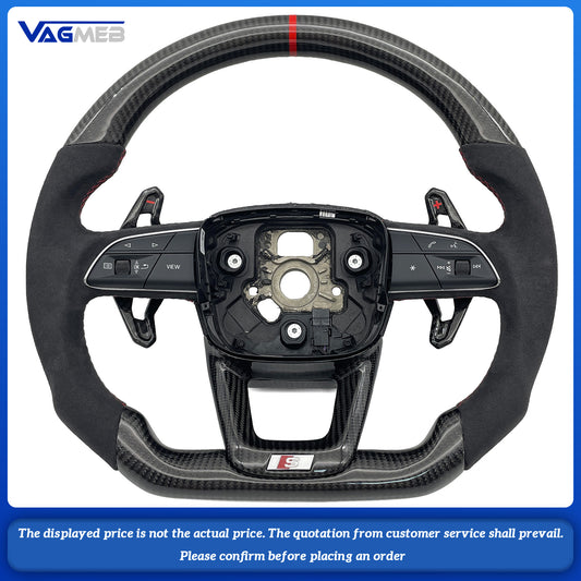 Carbon fiber Alcantara multifunctional flat bottomed steering wheel with paddle shifters For Audi Q5 FY