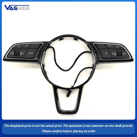 Multi functional steering wheel button with decorative frame for Audi A4 B9 steering wheel accessories