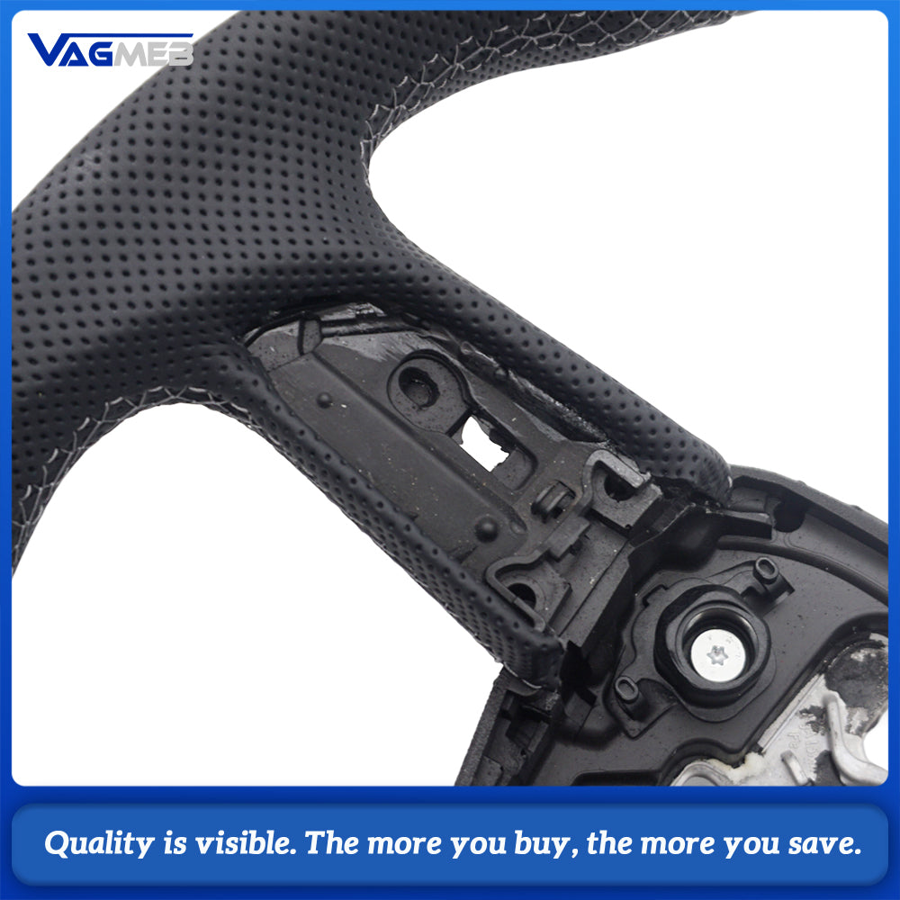Perforated leather steering wheel for Audi Q5 FY Q7 4M Q8 S RS LOGO multifunctional steering wheel