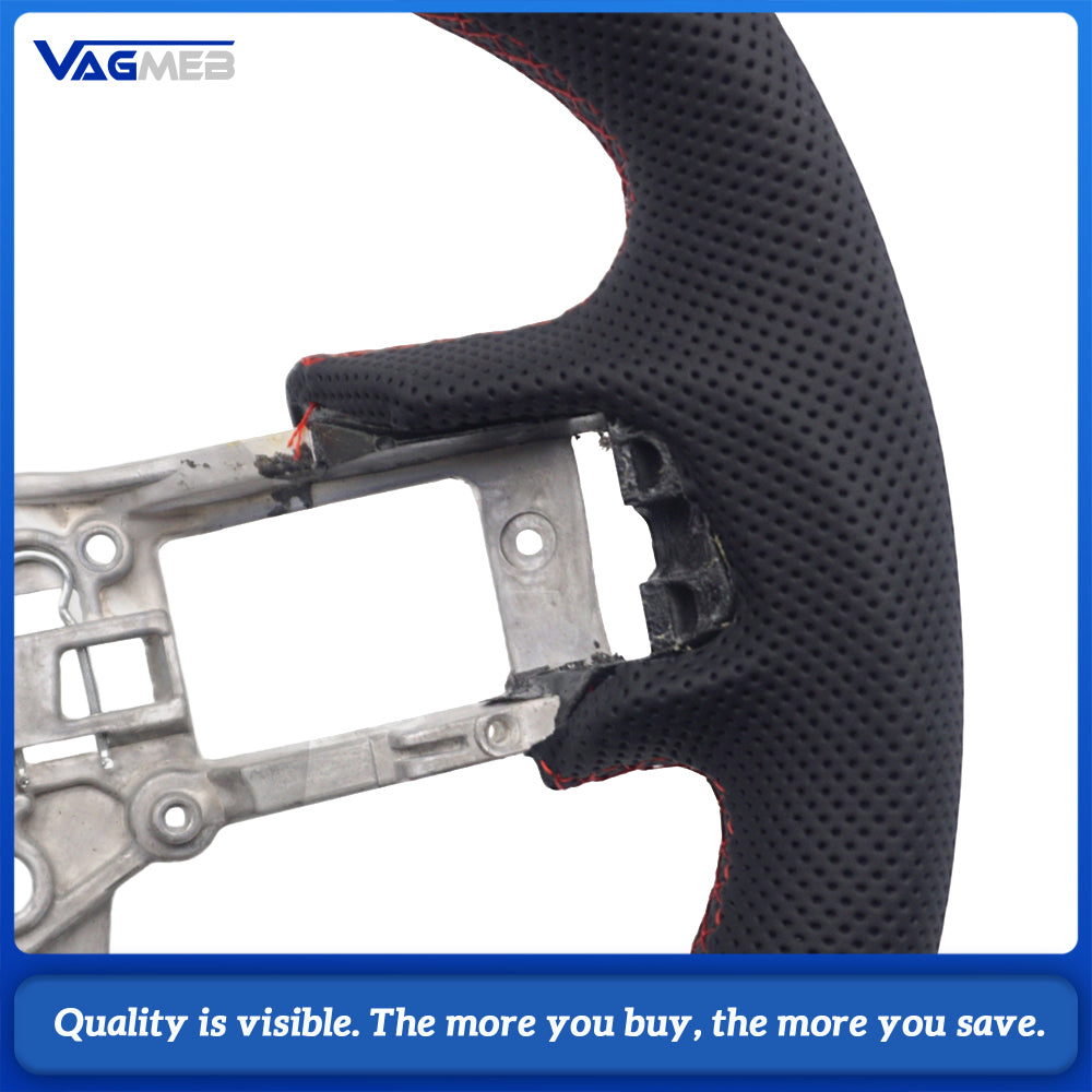For Ford Mustang 2015 2016 2017 2018 2019 2020 2021 2022 Hydro-Dip Carbon Fiber Steering Wheel Perforated Leather Racing Wheel