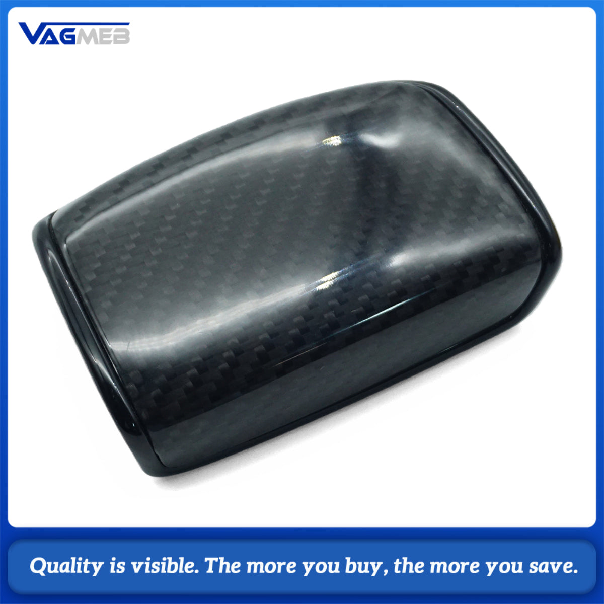 Carbon Fiber Style Gear Shift Knob Head Cover Trim With S Logo For Audi Q7  Interior Accessories