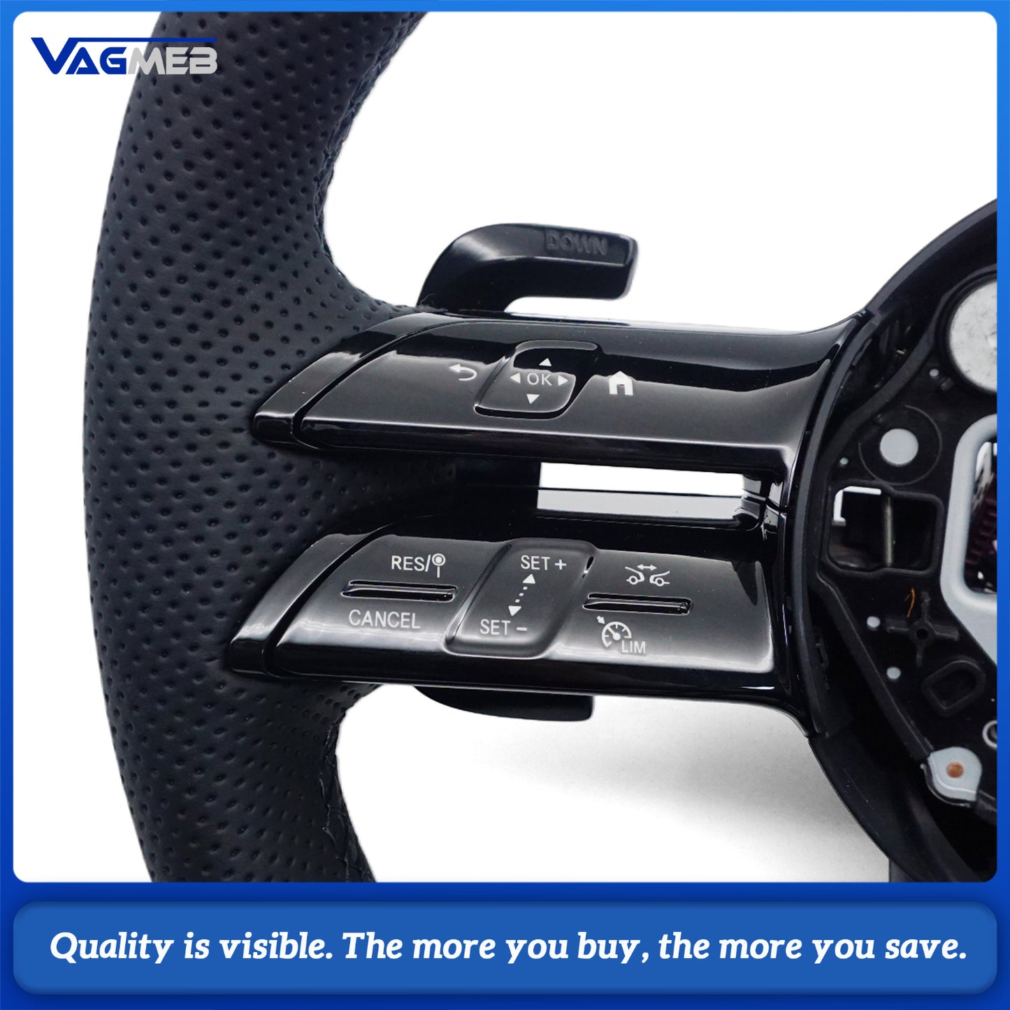 Perforated Leather Steering Wheel For Mercedes Benz a CLASS W177 Saloon V177 B W247 C CLASS W205 AMG GT