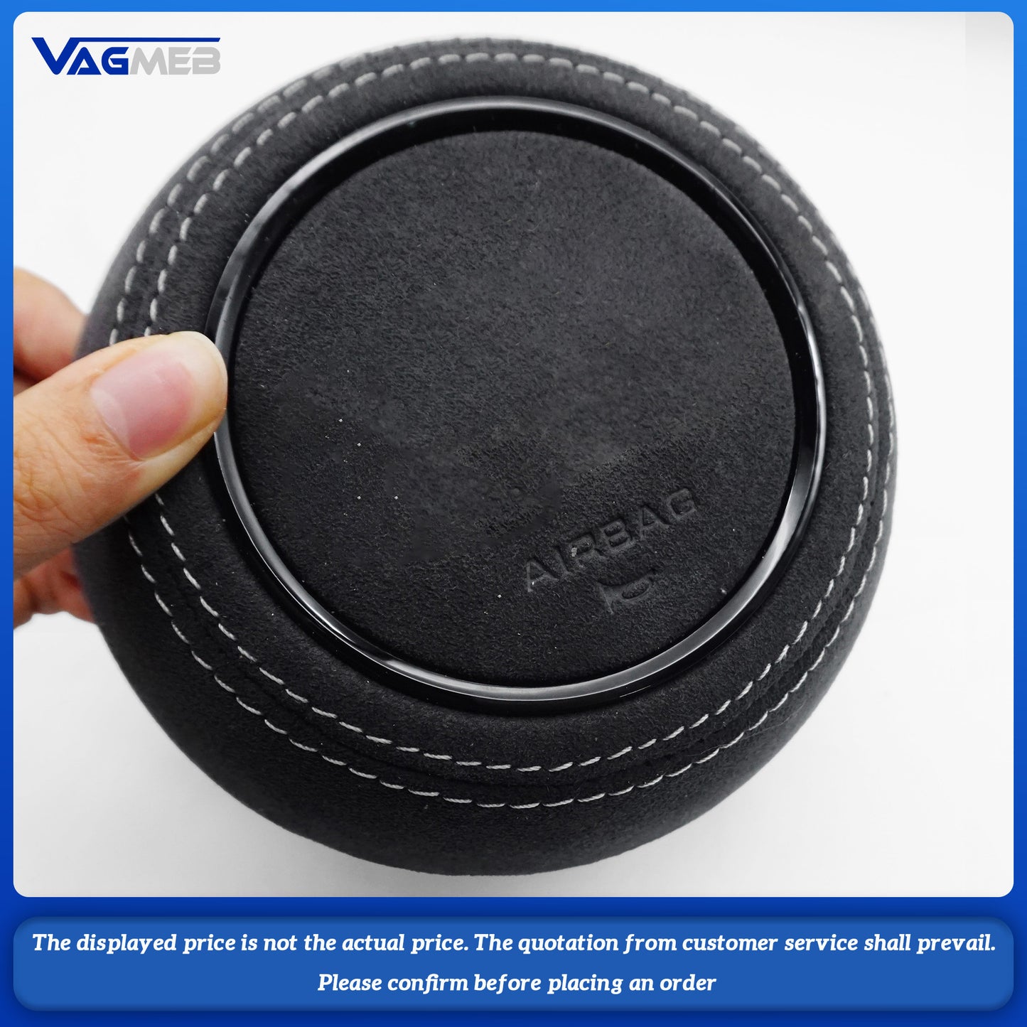 Steering wheel airbag cover multifunction steering wheel For Audi A4B9 Woolen light gray stripe