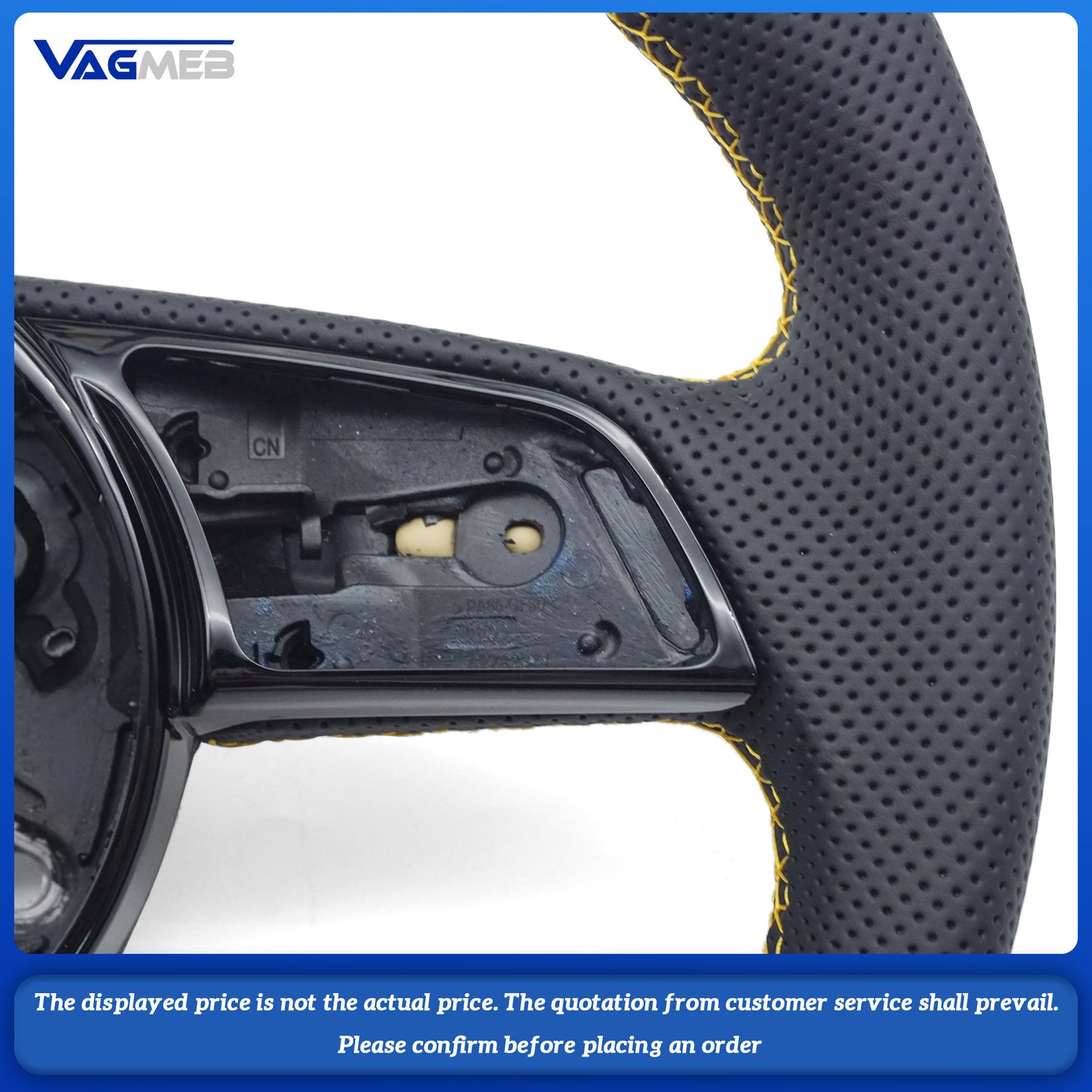 For Audi S LOGO A4B9 half-punched yellow line with yellow centering mark steering wheel