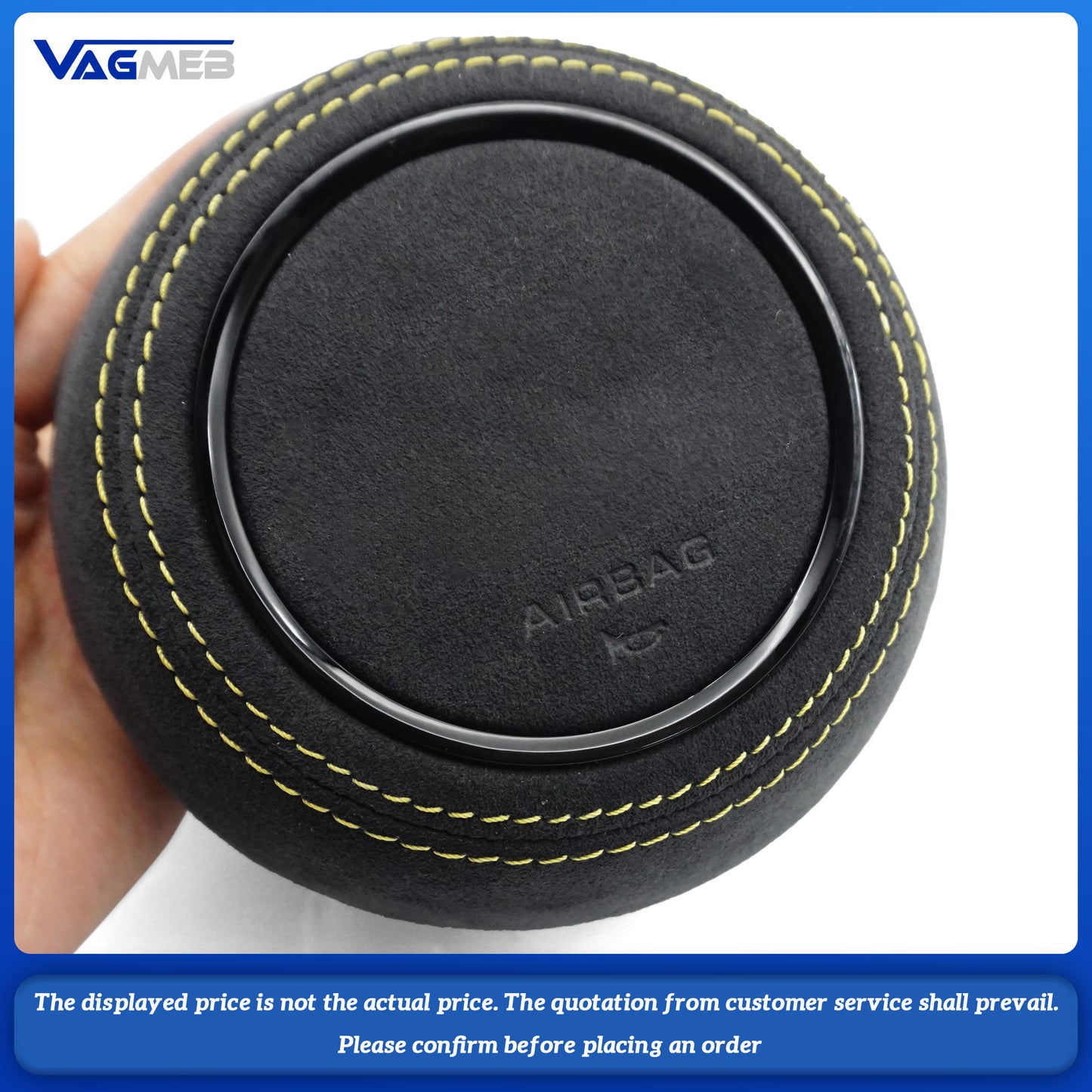 Steering wheel airbag cover multifunction steering wheel For Audi A4B9  yellow line