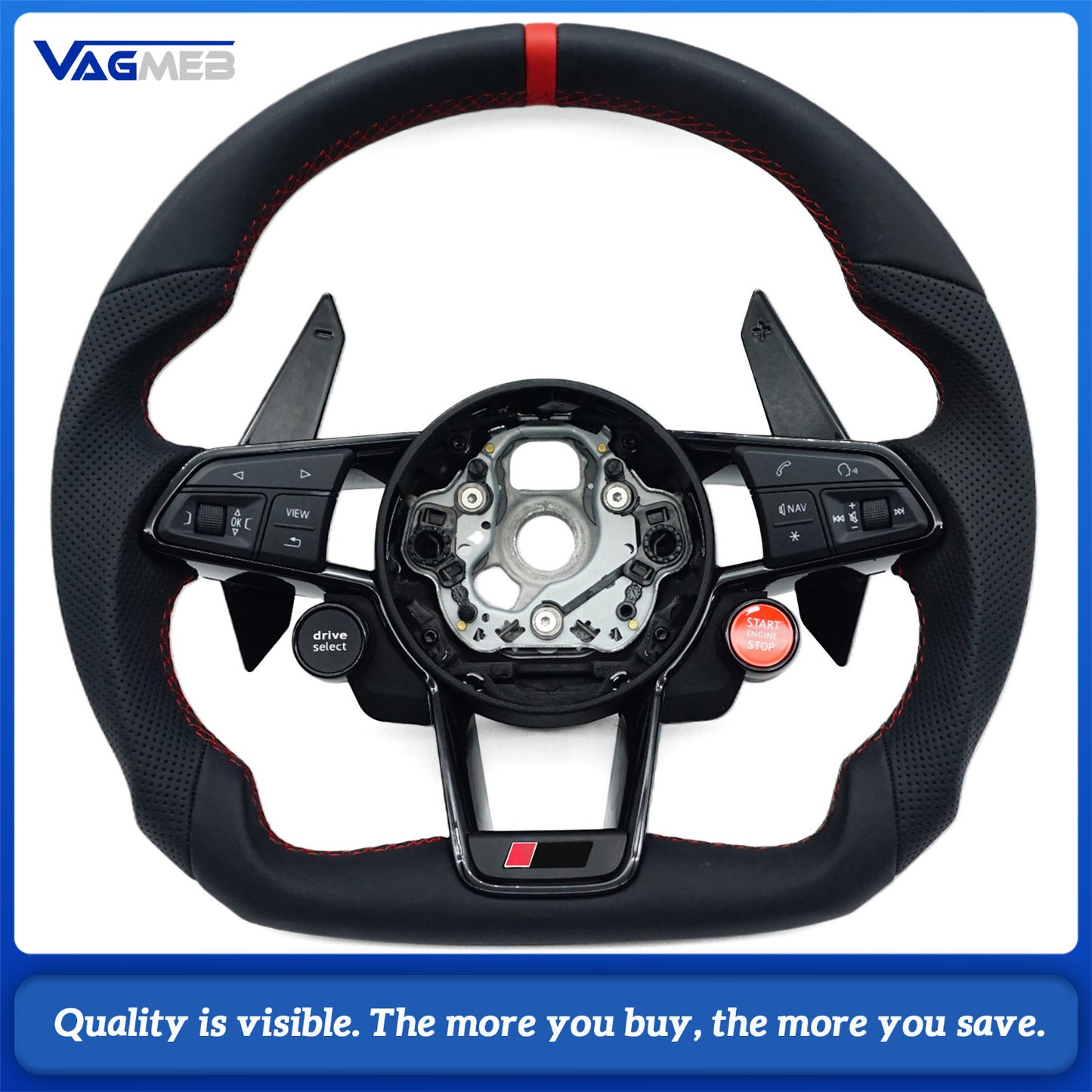 With Heating For Audi A3 A4B8 A5 A6C8 A7 Q3 Q5 S4 S5 S7 RS7 AModified R8 Steering Wheel Assembly R8 Disk Steering Wheel