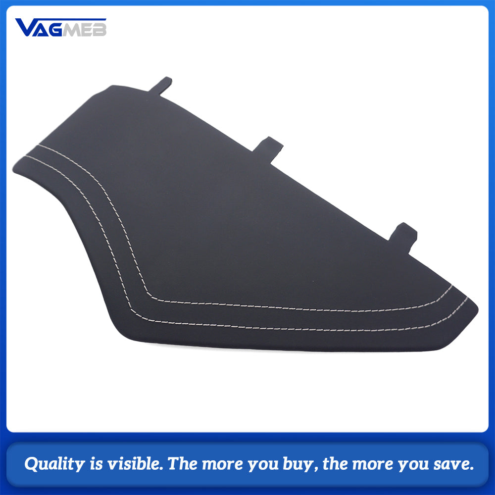 Car Dashboard Decorative Cover Panel Fit For Audi A6 C8, RS Badge Emblem, Real Leather Material, White Stitch