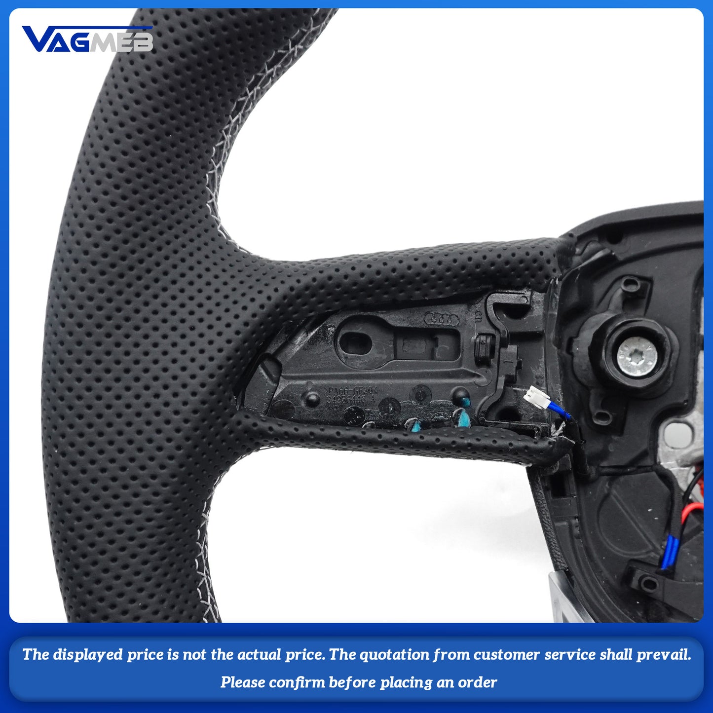 For Audi S RS Sline logo Q5 FY  custom Leather semi-perforated steering wheel with heating