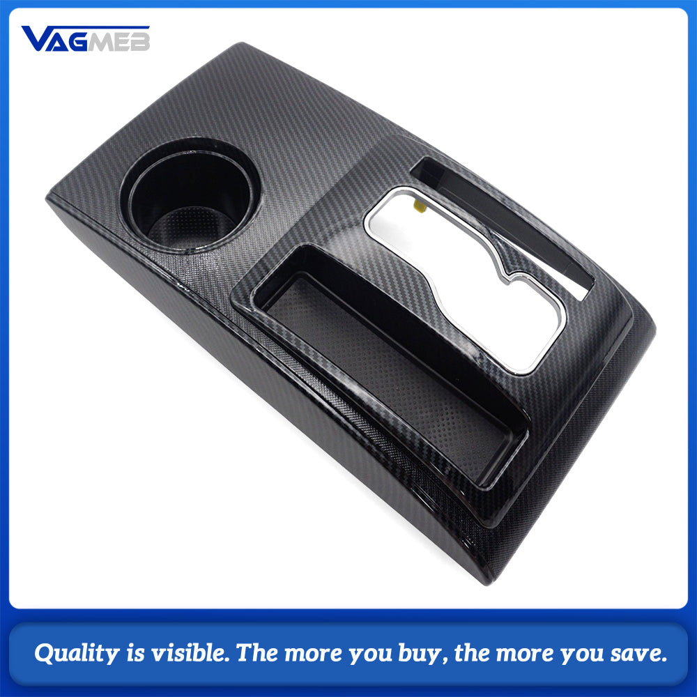 Center Console Shifter Bezel Gear Shift Panel Cover Cup Holder Trim Carbon Fiber For Toyota Tacoma 2005-2015