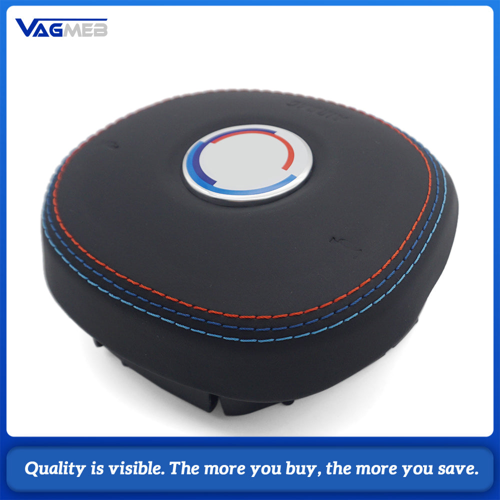 Steering wheel airbag cover multifunction steering wheel For BMW G80 Leather Airbag Cover With 50th Anniversary Badge Tri Color Stitch