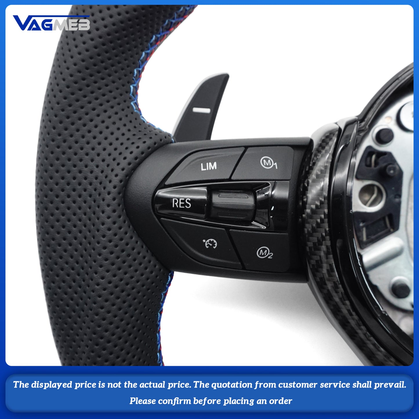 Steering wheel modification suitable for BMW F30 F10 F31 F20 F25 F22 F36 F33 F32 Carbon fiber material customizable color
