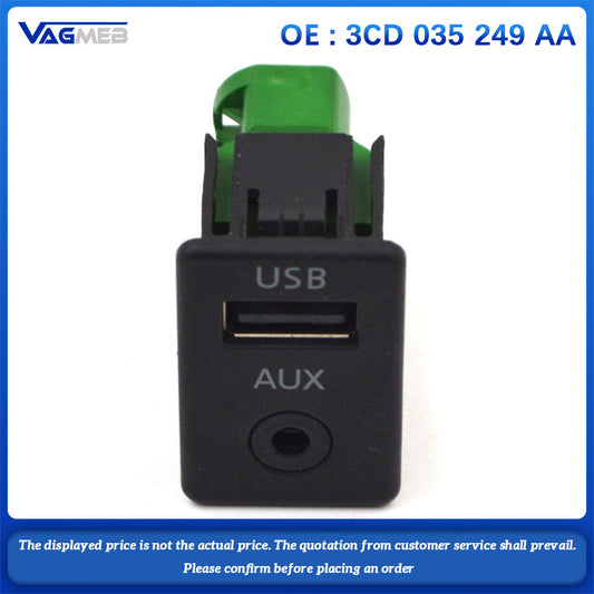 For VW Tiguan Passat B6 B7 CC RCD510 RNS310 Original OEM AUX+USB Switch Socket 3CD 035 249 AA