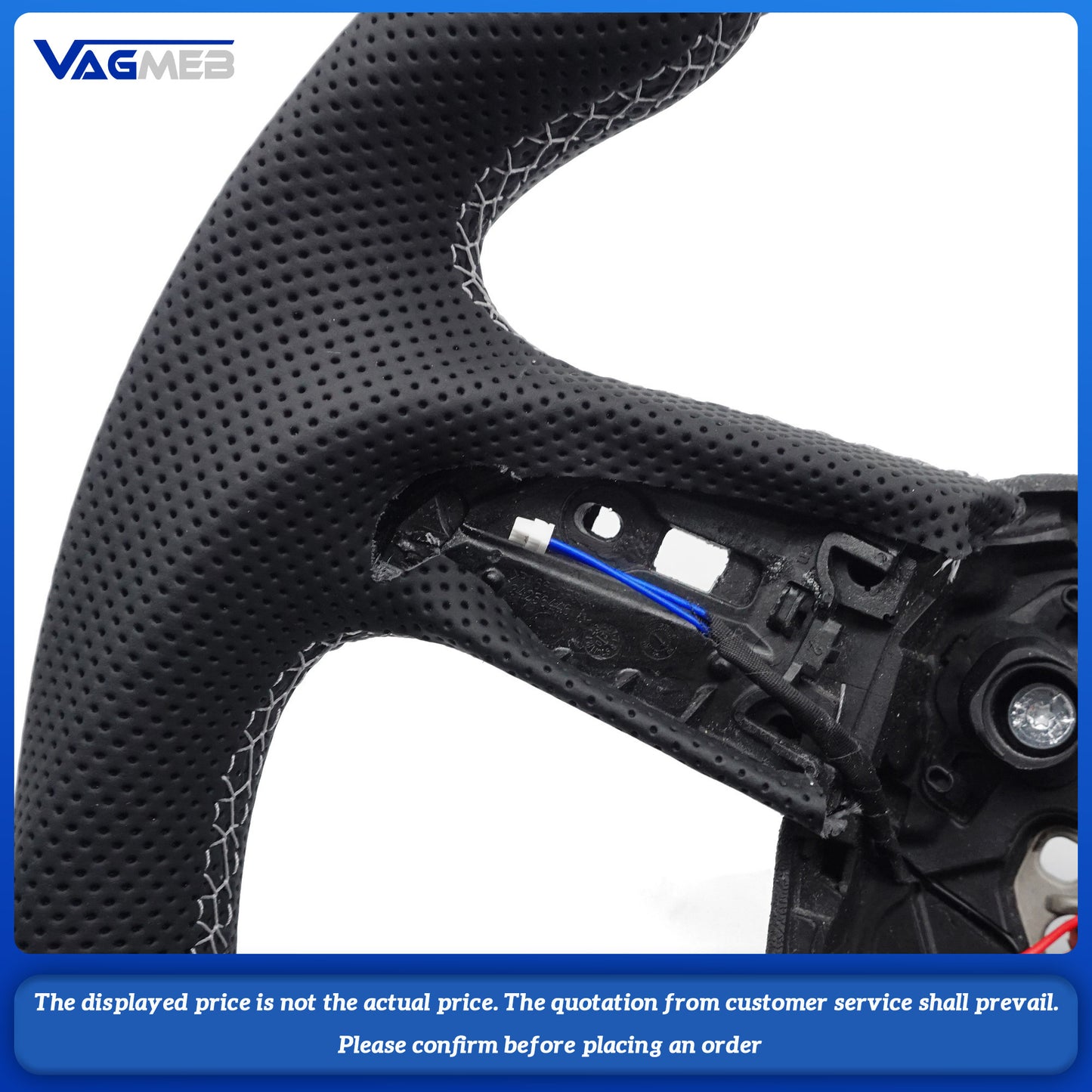 Heated steering wheel suitable for Audi Q5 FY Q7 4M flat bottomed sport leather steering wheel all black