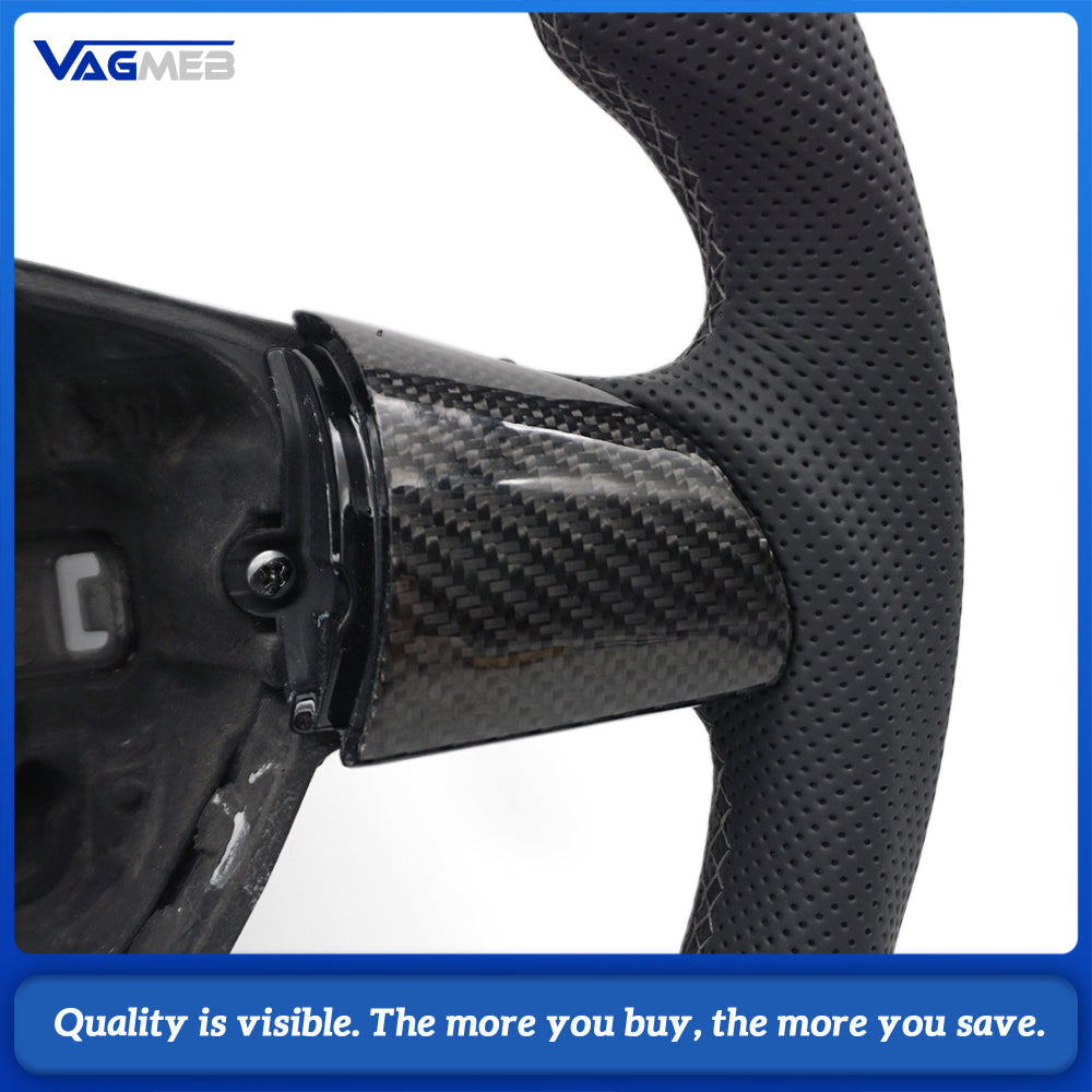 For Golf 6 GTI GTD R 2009-2013 Polo GTI Tiguan Passat R-Line Carbon fiber semi perforated steering wheel