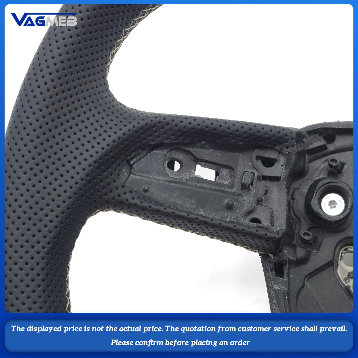 Carbon fiber perforated leather flat bottomed steering wheel For Audi Q5 FY Q7 4M Q8 car steering wheel, Car Accessories
