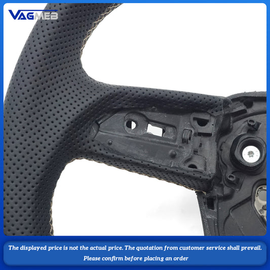 Carbon fiber perforated leather flat bottomed steering wheel For Audi Q5 FY Q7 4M Q8 car steering wheel, Car Accessories