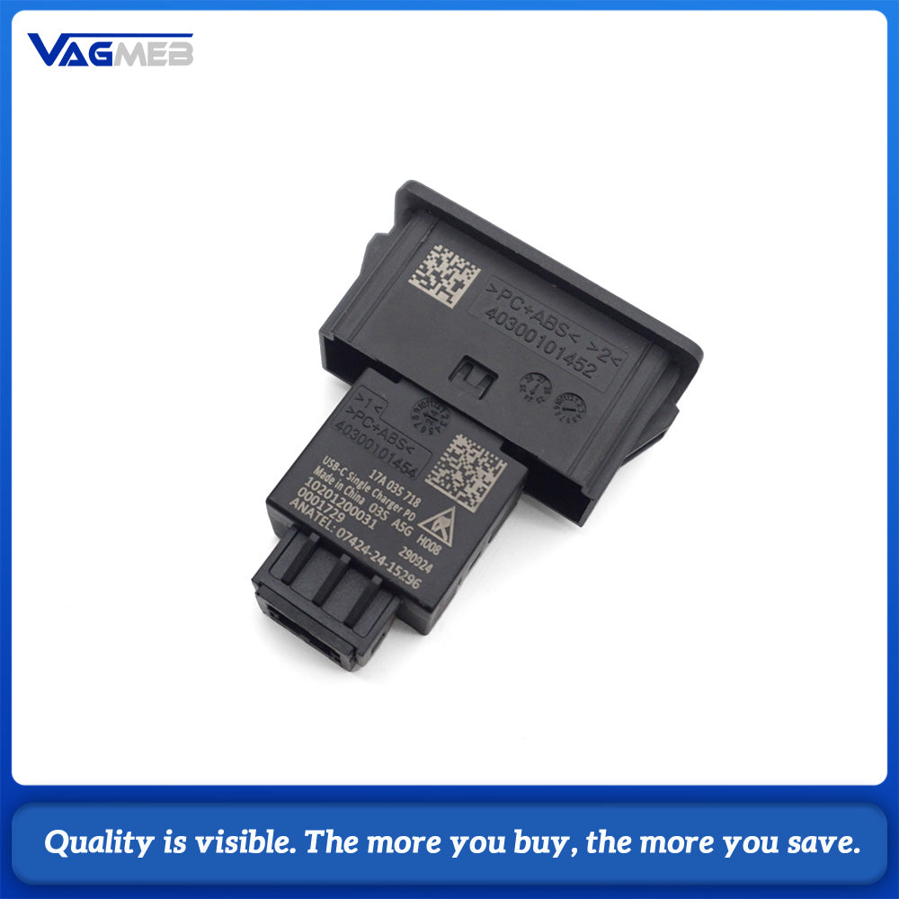 For VW Touareg 17A 035 718 Double USB-C PD Charger Module Rear Armrest Outlet Socket