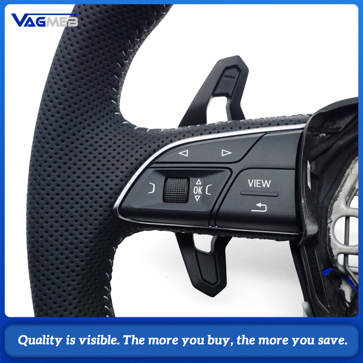 Heated steering wheel suitable for Audi Q3 F3 perforated leather multifunction steering wheel, steering wheel accessories