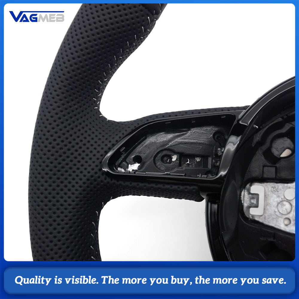 Leather material sports style steering wheel For Audi A4B8 steering wheel accessories, car accessories